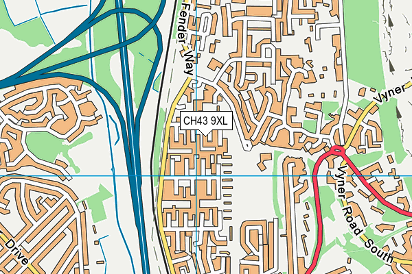 CH43 9XL map - OS VectorMap District (Ordnance Survey) CH43 9XL map - OS VectorMap District (Ordnance Survey)
