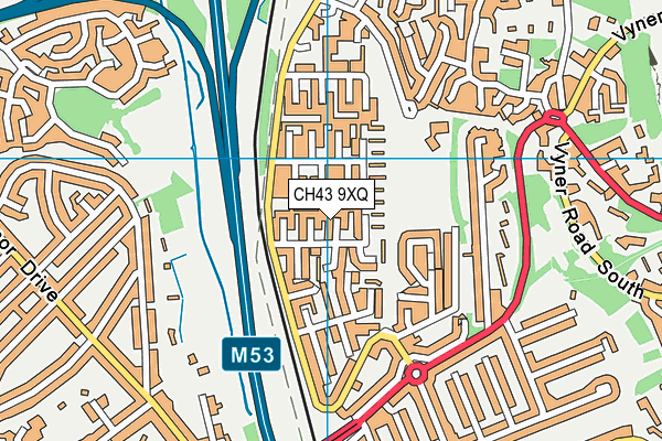 CH43 9XQ map - OS VectorMap District (Ordnance Survey) CH43 9XQ map - OS VectorMap District (Ordnance Survey)