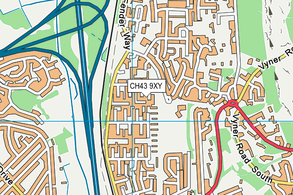 CH43 9XY map - OS VectorMap District (Ordnance Survey) CH43 9XY map - OS VectorMap District (Ordnance Survey)