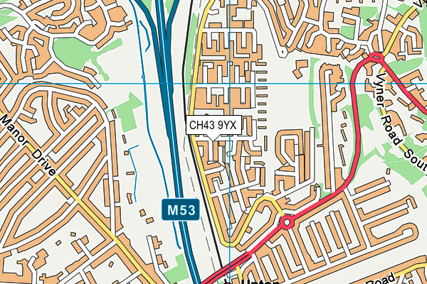 CH43 9YX map - OS VectorMap District (Ordnance Survey) CH43 9YX map - OS VectorMap District (Ordnance Survey)