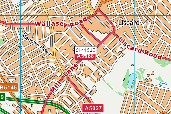 CH44 5UE map - OS VectorMap District (Ordnance Survey) CH44 5UE map - OS VectorMap District (Ordnance Survey)
