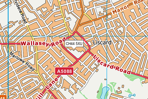CH44 5XU map - OS VectorMap District (Ordnance Survey) CH44 5XU map - OS VectorMap District (Ordnance Survey)