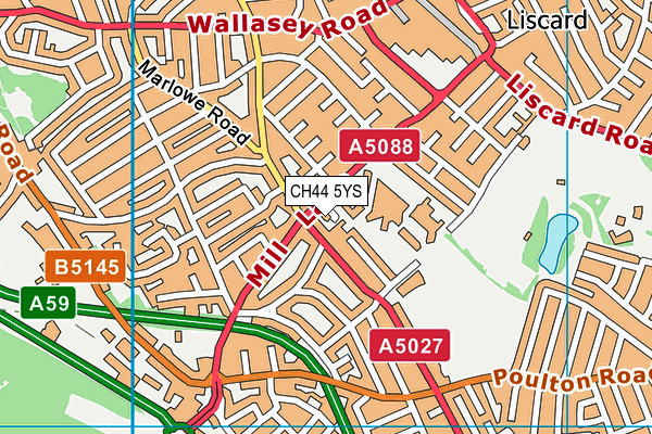 CH44 5YS map - OS VectorMap District (Ordnance Survey)