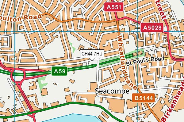 CH44 7HU map - OS VectorMap District (Ordnance Survey)