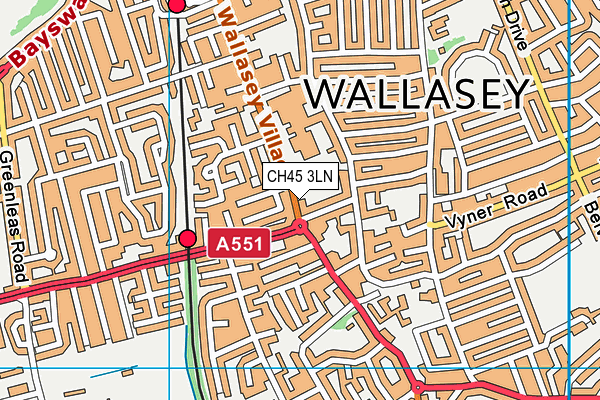 CH45 3LN map - OS VectorMap District (Ordnance Survey)