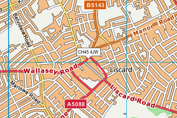 CH45 4JW map - OS VectorMap District (Ordnance Survey) CH45 4JW map - OS VectorMap District (Ordnance Survey)