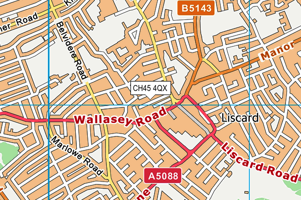 CH45 4QX map - OS VectorMap District (Ordnance Survey) CH45 4QX map - OS VectorMap District (Ordnance Survey)