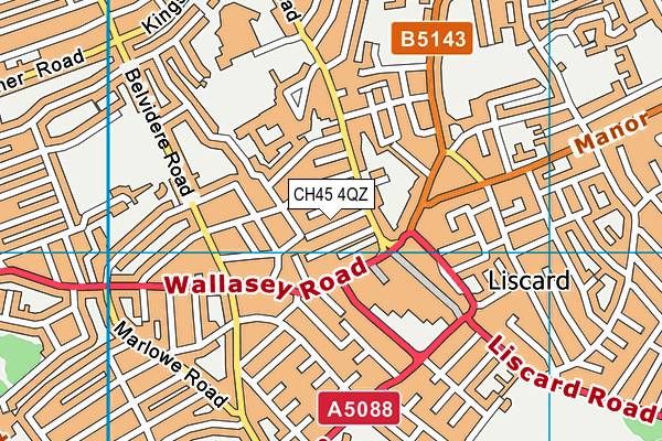 CH45 4QZ map - OS VectorMap District (Ordnance Survey) CH45 4QZ map - OS VectorMap District (Ordnance Survey)