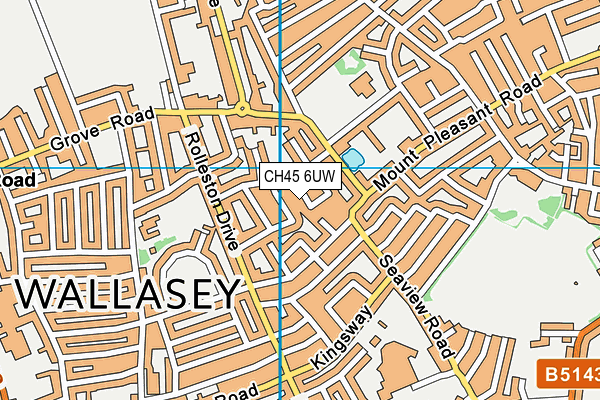 CH45 6UW map - OS VectorMap District (Ordnance Survey) CH45 6UW map - OS VectorMap District (Ordnance Survey)