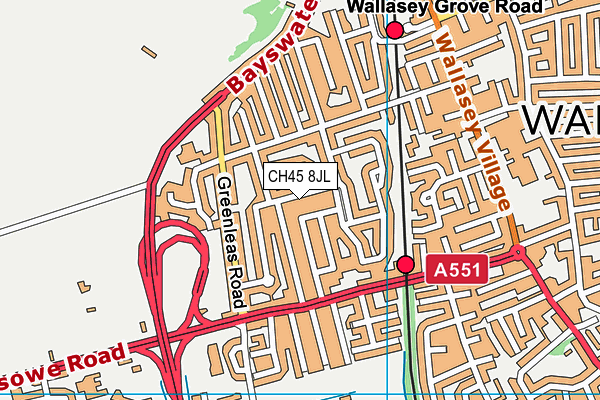 CH45 8JL map - OS VectorMap District (Ordnance Survey) CH45 8JL map - OS VectorMap District (Ordnance Survey)