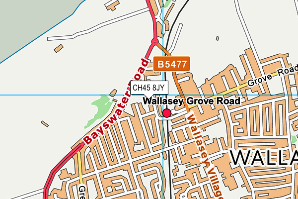 CH45 8JY map - OS VectorMap District (Ordnance Survey) CH45 8JY map - OS VectorMap District (Ordnance Survey)