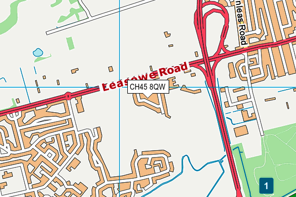 CH45 8QW map - OS VectorMap District (Ordnance Survey)