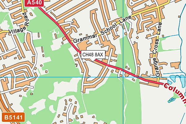 CH48 8AX map - OS VectorMap District (Ordnance Survey) CH48 8AX map - OS VectorMap District (Ordnance Survey)