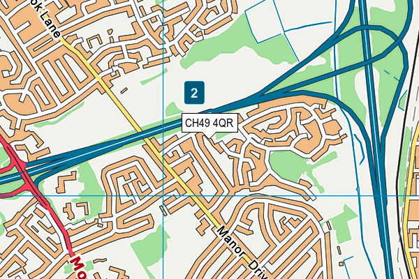 CH49 4QR map - OS VectorMap District (Ordnance Survey) CH49 4QR map - OS VectorMap District (Ordnance Survey)