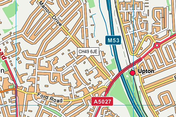 CH49 6JE map - OS VectorMap District (Ordnance Survey) CH49 6JE map - OS VectorMap District (Ordnance Survey)