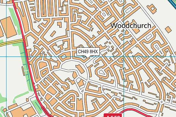 CH49 8HX map - OS VectorMap District (Ordnance Survey)
