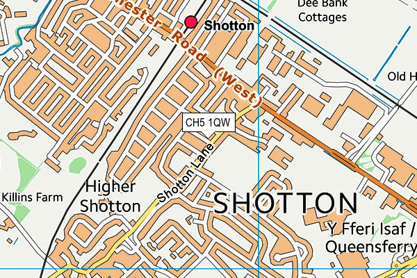 CH5 1QW map - OS VectorMap District (Ordnance Survey) CH5 1QW map - OS VectorMap District (Ordnance Survey)