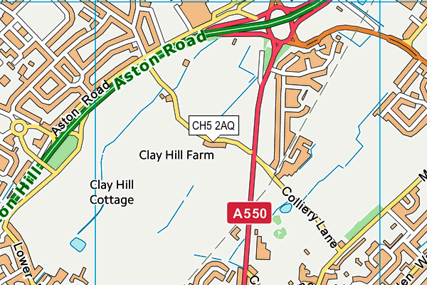 CH5 2AQ map - OS VectorMap District (Ordnance Survey) CH5 2AQ map - OS VectorMap District (Ordnance Survey)