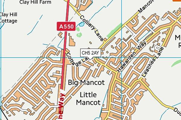 CH5 2AY map - OS VectorMap District (Ordnance Survey)