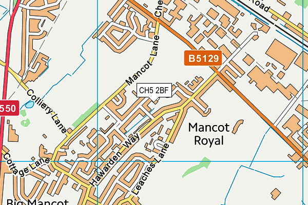CH5 2BF map - OS VectorMap District (Ordnance Survey) CH5 2BF map - OS VectorMap District (Ordnance Survey)