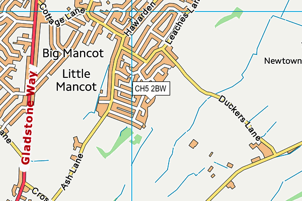 CH5 2BW map - OS VectorMap District (Ordnance Survey) CH5 2BW map - OS VectorMap District (Ordnance Survey)