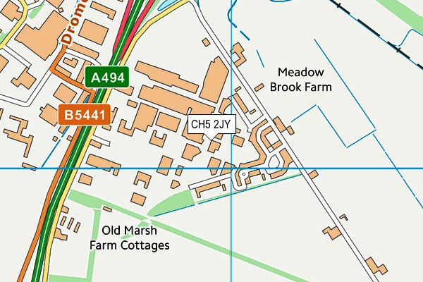 CH5 2JY map - OS VectorMap District (Ordnance Survey) CH5 2JY map - OS VectorMap District (Ordnance Survey)