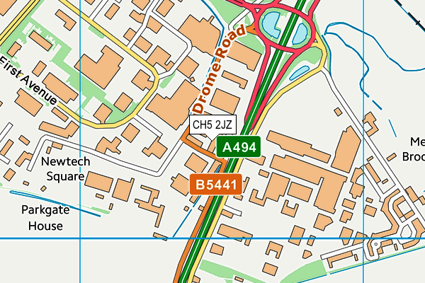CH5 2JZ map - OS VectorMap District (Ordnance Survey) CH5 2JZ map - OS VectorMap District (Ordnance Survey)