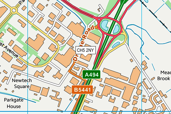 CH5 2NY map - OS VectorMap District (Ordnance Survey) CH5 2NY map - OS VectorMap District (Ordnance Survey)