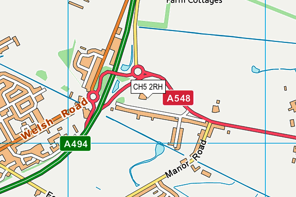 CH5 2RH map - OS VectorMap District (Ordnance Survey) CH5 2RH map - OS VectorMap District (Ordnance Survey)