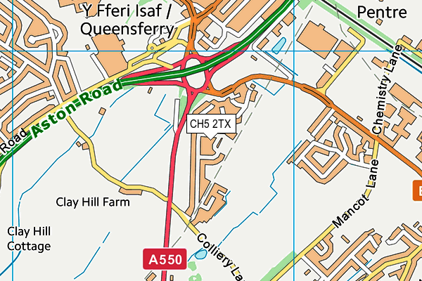 CH5 2TX map - OS VectorMap District (Ordnance Survey) CH5 2TX map - OS VectorMap District (Ordnance Survey)