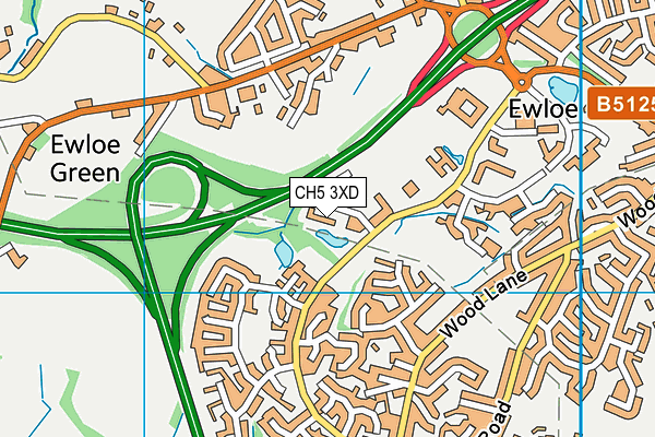 CH5 3XD map - OS VectorMap District (Ordnance Survey) CH5 3XD map - OS VectorMap District (Ordnance Survey)