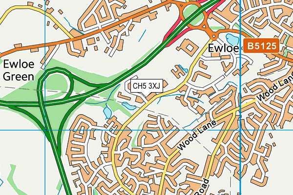 CH5 3XJ map - OS VectorMap District (Ordnance Survey) CH5 3XJ map - OS VectorMap District (Ordnance Survey)