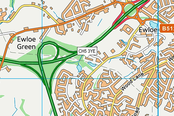 CH5 3YE map - OS VectorMap District (Ordnance Survey) CH5 3YE map - OS VectorMap District (Ordnance Survey)