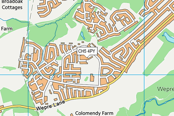 CH5 4PY map - OS VectorMap District (Ordnance Survey) CH5 4PY map - OS VectorMap District (Ordnance Survey)
