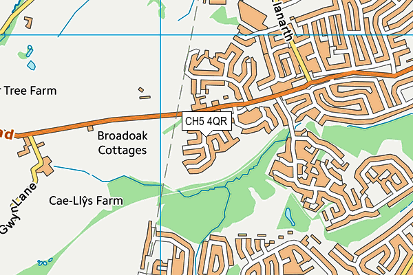 CH5 4QR map - OS VectorMap District (Ordnance Survey) CH5 4QR map - OS VectorMap District (Ordnance Survey)