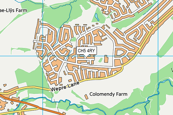 CH5 4RY map - OS VectorMap District (Ordnance Survey) CH5 4RY map - OS VectorMap District (Ordnance Survey)