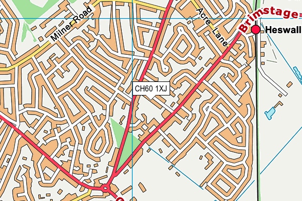 CH60 1XJ map - OS VectorMap District (Ordnance Survey) CH60 1XJ map - OS VectorMap District (Ordnance Survey)