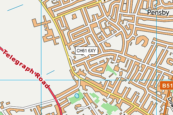 CH61 6XY map - OS VectorMap District (Ordnance Survey) CH61 6XY map - OS VectorMap District (Ordnance Survey)