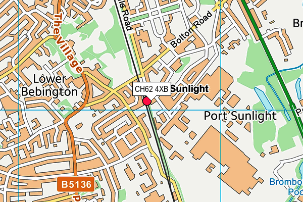 CH62 4XB map - OS VectorMap District (Ordnance Survey) CH62 4XB map - OS VectorMap District (Ordnance Survey)