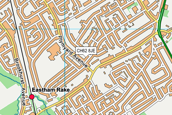 CH62 8JE map - OS VectorMap District (Ordnance Survey) CH62 8JE map - OS VectorMap District (Ordnance Survey)