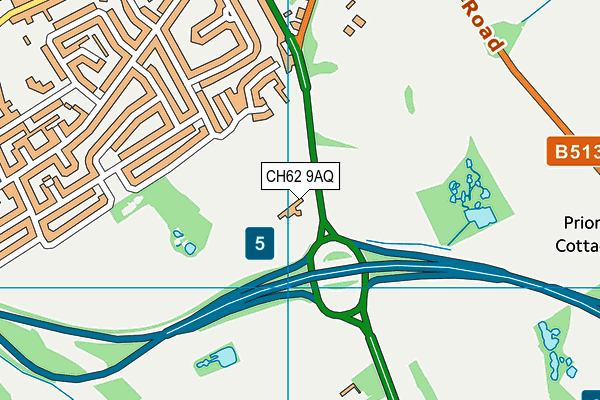 CH62 9AQ map - OS VectorMap District (Ordnance Survey) CH62 9AQ map - OS VectorMap District (Ordnance Survey)