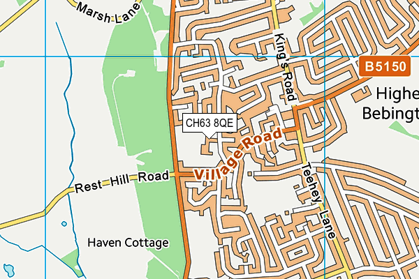 CH63 8QE map - OS VectorMap District (Ordnance Survey) CH63 8QE map - OS VectorMap District (Ordnance Survey)