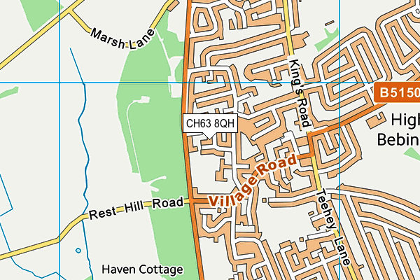 CH63 8QH map - OS VectorMap District (Ordnance Survey) CH63 8QH map - OS VectorMap District (Ordnance Survey)