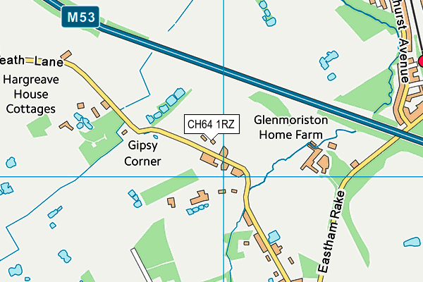 CH64 1RZ map - OS VectorMap District (Ordnance Survey) CH64 1RZ map - OS VectorMap District (Ordnance Survey)