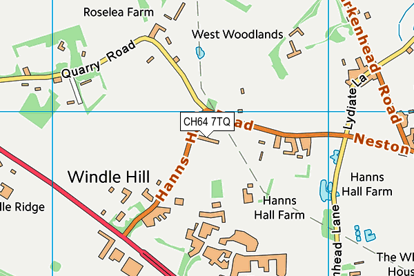 CH64 7TQ map - OS VectorMap District (Ordnance Survey) CH64 7TQ map - OS VectorMap District (Ordnance Survey)