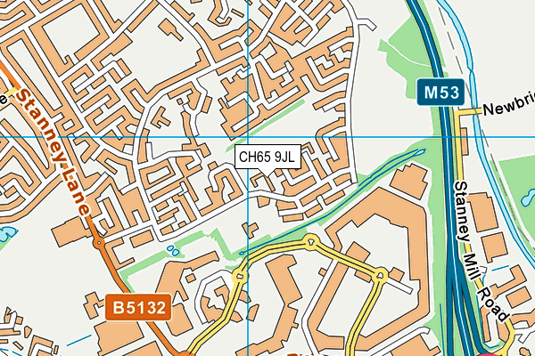 CH65 9JL map - OS VectorMap District (Ordnance Survey) CH65 9JL map - OS VectorMap District (Ordnance Survey)