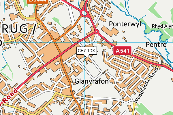 CH7 1DX map - OS VectorMap District (Ordnance Survey) CH7 1DX map - OS VectorMap District (Ordnance Survey)