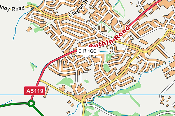 CH7 1GQ map - OS VectorMap District (Ordnance Survey) CH7 1GQ map - OS VectorMap District (Ordnance Survey)