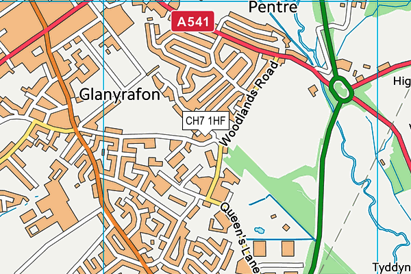 CH7 1HF map - OS VectorMap District (Ordnance Survey) CH7 1HF map - OS VectorMap District (Ordnance Survey)