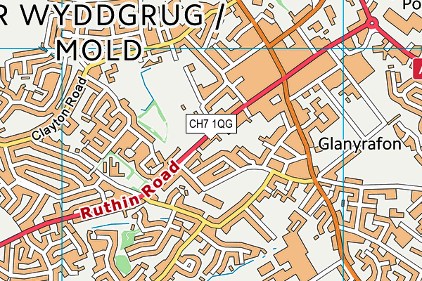 CH7 1QG map - OS VectorMap District (Ordnance Survey) CH7 1QG map - OS VectorMap District (Ordnance Survey)